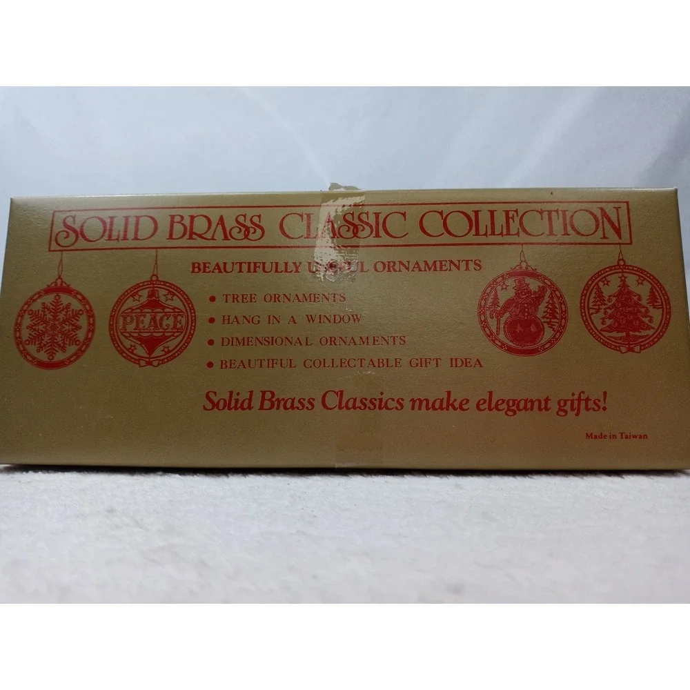 VTG Solid Brass Classic Collection Angel Ornaments Set of 3 Christmas Gold Boxed